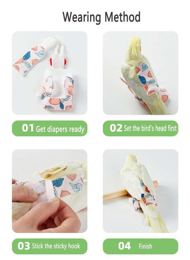 UtySty 2 Pack Bird Diaper Parrot Nappy Bird Flight Suits Harness Cockatiel Diaper Small Birds Clothes for Parakeet Cockatiels Mini Macaw Budgie Canary Pigeon Conure Budgies Mini Macaws Small Size - Image 4